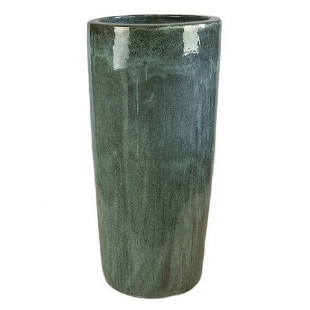 VASO VIETNAMITA CERÂMICA IMPORTADO OCEANIA GRANDE MOSS GREEN D44CM X A95CM