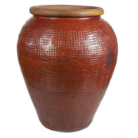 VASO CERÂMICA IMPORTADO LONDRES RÚSTICO VERMELHO GRANDE D78CM X A93CM