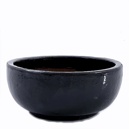 BACIA VIETNAMITA CERÂMICA IMPORTADA ITÁLIA EXTRA GRANDE PRETA D63CM X A27CM