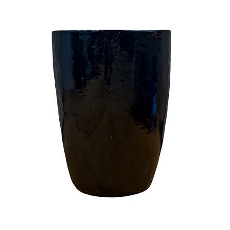 VASO VIETNAMITA CERÂMICA IMPORTADO MONACO PEQUENO PRETO D35CM X A45CM