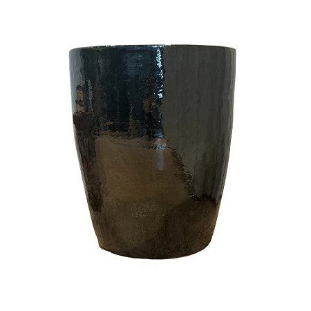 VASO VIETNAMITA CERÂMICA IMPORTADO MONACO GRANDE PRETO D56CM X A70CM