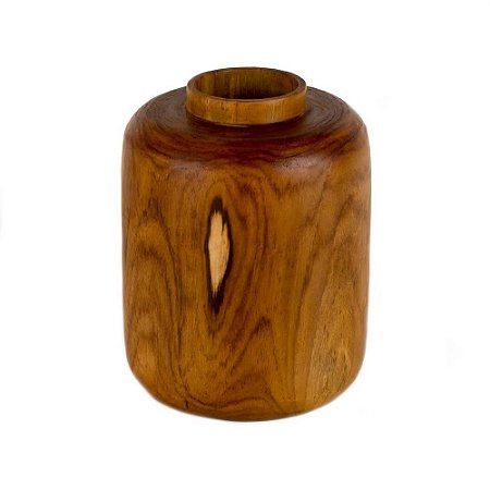 VASO MORINGA DECORATIVA MADEIRA D15 X A15CM