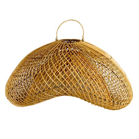 LUMINÁRIA PENDENTE FIBRA RATTAN IMPORTADA BELÔ MÉDIA D65CM X A40CM