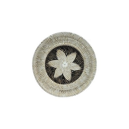PRATO DECORATIVO BALI EM RATTAN BRANCO ESTRELA 40CM