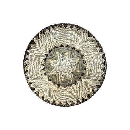 PRATO DECORATIVO EM RATTAN BRANCO 70CM