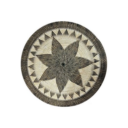 PRATO DECORATIVO IMPORTADO EM RATTAN ESTRELA 70CM