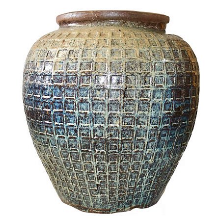 VASO CERÂMICA IMPORTADO INGLATERRA RÚSTICO MESCLADO EXTRA GRANDE D75CM X A85CM