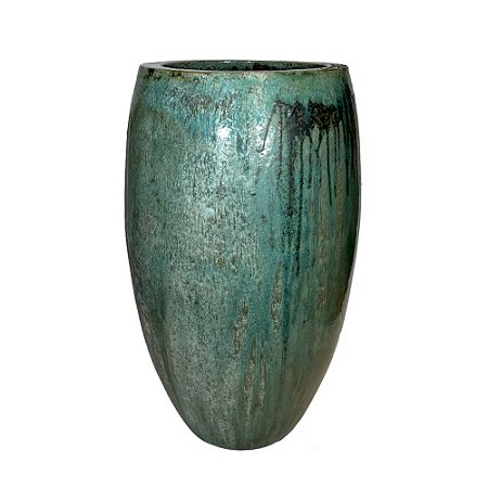 VASO VIETNAMITA CERÂMICA IMPORTADO MOSCOU MUSGO GRANDE D48CM X A87CM