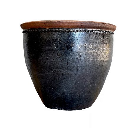 VASO RÚSTICO CERÂMICA IMPORTADO MARROCOS PRETO GRANDE D82CM X A68CM