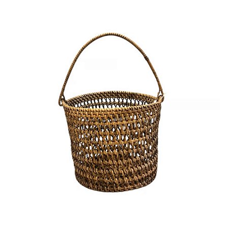 CESTA ARTESANAL BALI RATTAN COM ALÇA
