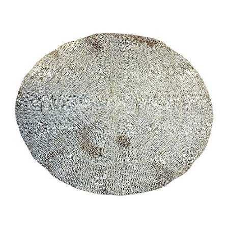 TAPETE TRANÇADO EM FIBRA NATURAL BRANCO 150 CM