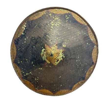 CHAPÉU BALI DECORATIVO TRANÇADO EM BAMBOO GRANDE D53CM
