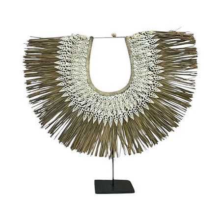 COLAR DECORATIVO BALI CONCHA MARINHA E PALHA A51CM