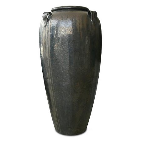 VASO VIETNAMITA CERÂMICA IMPORTADO ROMA GRAFITE GRANDE D56CM X A116CM