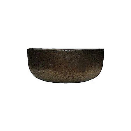 BACIA VIETNAMITA CERÂMICA IMPORTADA ITÁLIA BRONZE PP D28CM X A13CM