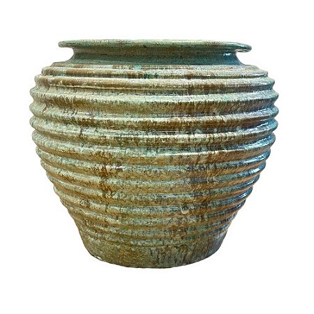 VASO VIETNAMITA CERÂMICA IMPORTADO TUNÍSIA MUSGO D73CM X A68CM