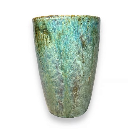VASO VIETNAMITA CERÂMICA IMPORTADO MONTE CARLO MUSGO PEQUENO D36CM X A49CM