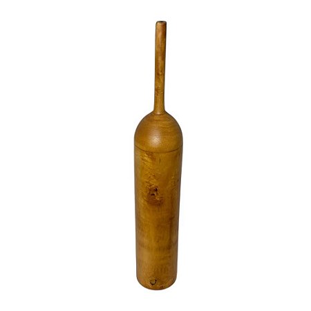 ESCULTURA VASO EM MADEIRA GRANDE IMPORTADA D09CM X A61CM