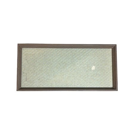 BANDEJA IMPORTADA EM PALHA INDIANA E MADEIRA  RETANGULAR GRANDE 45CM X 04CM X 27CM