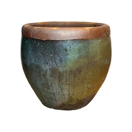 VASO RÚSTICO CERÂMICA IMPORTADO MARRAKECH VERDE  GRANDE D71CM X A66CM
