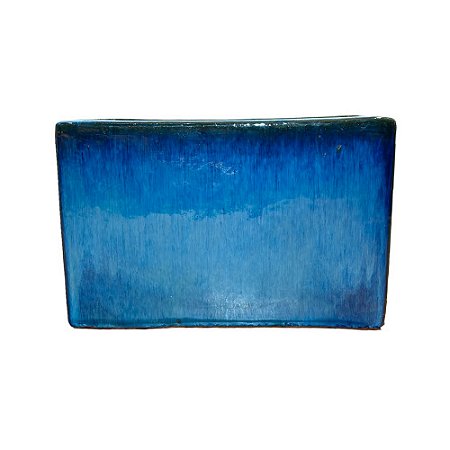 JARDINEIRA VIETNAMITA CERÂMICA IMPORTADA PARIS AZUL GRANDE L65CM × P30CM × A40CM