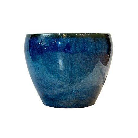 BACIA VIETNAMITA CERÂMICA IMPORTADA SUÍÇA AQUA MÉDIA D29CM X A23CM
