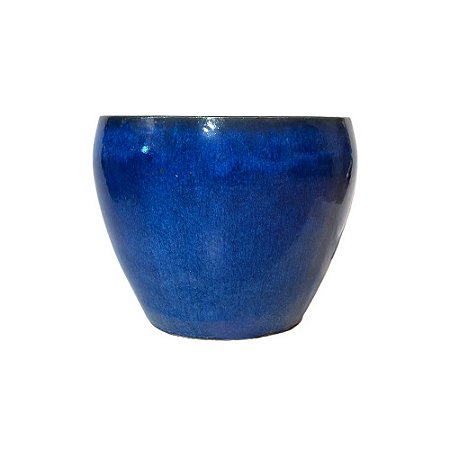 BACIA VIETNAMITA CERÂMICA IMPORTADA SUÍÇA AZUL MÉDIA D29CM X A23CM