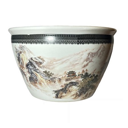 CACHEPOT IMPORTADO PORCELANA VILLAGE D41 X A26CM
