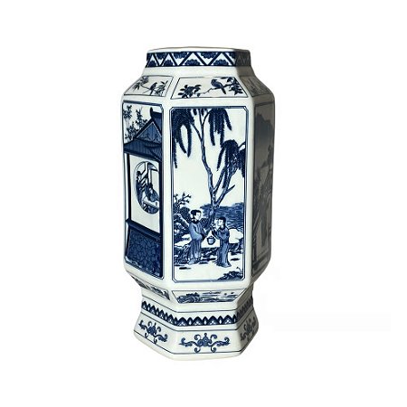 FLOREIRO AZUL E BRANCA TANG'S HISTORY D18 X A33CM
