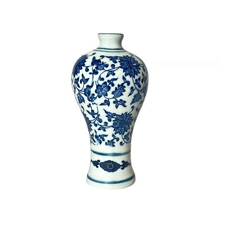 MINI FLOREIRO IMPORTADO PORCELANA AZUL E BRANCA TANZANITA D06 X A12CM