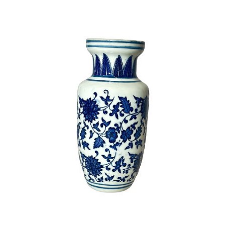 MINI FLOREIRO IMPORTADO PORCELANA AZUL E BRANCA COBALTO D06 X A13CM