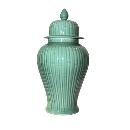 POTICHE IMPORTADO PORCELANA CELADON D25 X A49CM