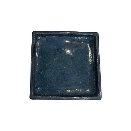BANDEJA EM CERÂMICA ESMALTADA IMPORTADA AQUA L25CM X A04CM X P30CM