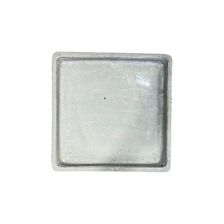 BANDEJA EM CERÂMICA QUADRADA ESMALTADA IMPORTADA BRANCA D25CM X A03CM