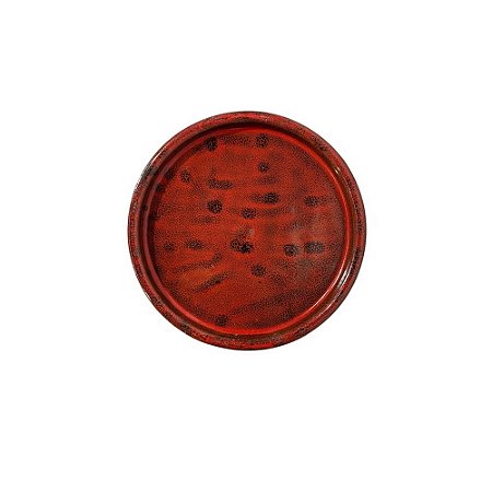 PRATO CERÂMICA ESMALTADA IMPORTADO REDONDO VERMELHO D20CM X A03CM