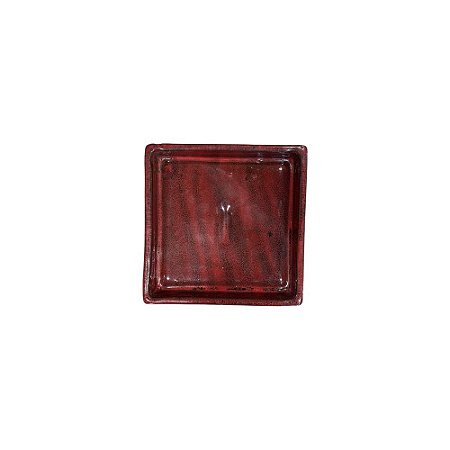 BANDEJA EM CERÂMICA QUADRADA ESMALTADA IMPORTADA VERMELHA D16CM X A03CM