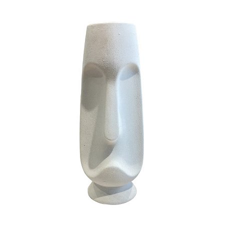 MORINGA CERÂMICA BRANCA MOAI PEQUENA D13CM X A36CM