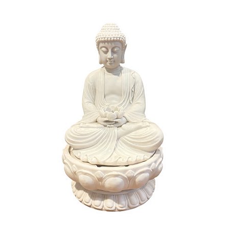FONTE BUDA LOTUS ILUMINADA MARMORITE 50CM
