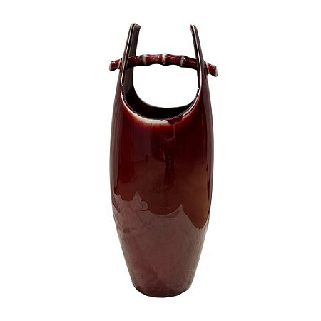 VASO EM PORCELANA SANGUE DE BOI D19CM X A48CM