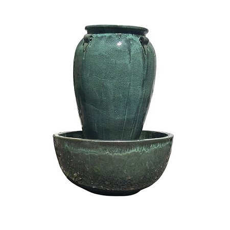 FONTE VIETNAMITA CERÂMICA IMPORTADA VIENA MOSS GREEN D60CM X A90CM BASE D80CM