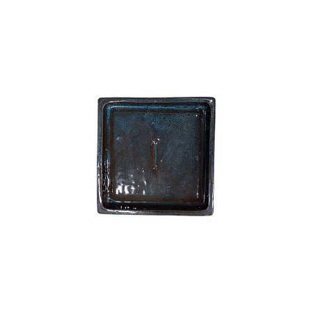BANDEJA EM CERÂMICA QUADRADA ESMALTADA IMPORTADA AZUL TURQUESA D16CM X A04CM