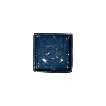 BANDEJA EM CERÂMICA QUADRADA ESMALTADA IMPORTADA AZUL TURQUESA D18CM X A04CM