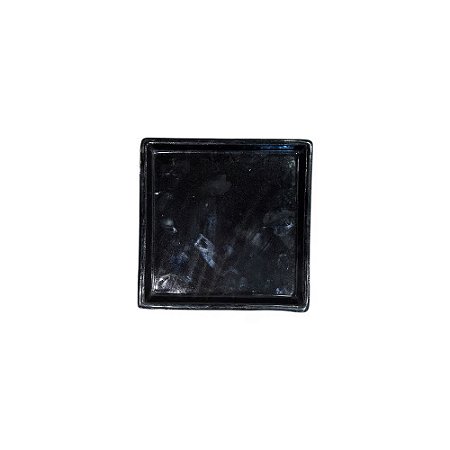 BANDEJA EM CERÂMICA QUADRADA ESMALTADA IMPORTADA  PRETA D18CM X A03CM