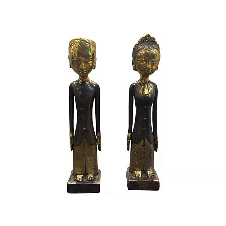 CASAL LORO BLONYO EM BRONZE 20CM