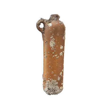 GARRAFA CERÂMICA COM CORAL FOSSILIZADO E ALÇA A30CM