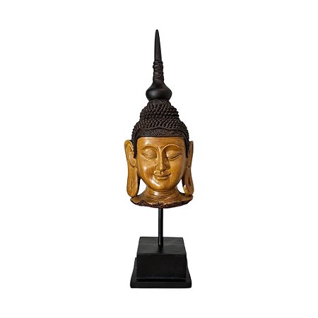 ESCULTURA CABEÇA DE BUDA EM RESINA L22CM X A72CM X P17CM