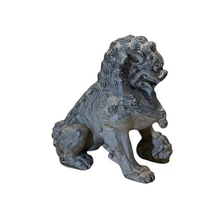 ESCULTURA CÃO DE FÓ FÊMEA EM RESINA IMPORTADA L13 CM X A22CM X P21CM