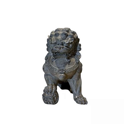 ESCULTURA CÃO DE FÓ MACHO EM RESINA IMPORTADA  L13CM X A22CM X P21CM