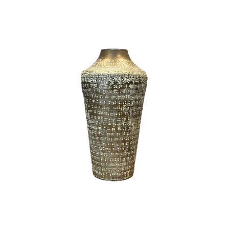 VASO EM WHITE METAL IMPORTADO MONYWA D20CM X A40CM