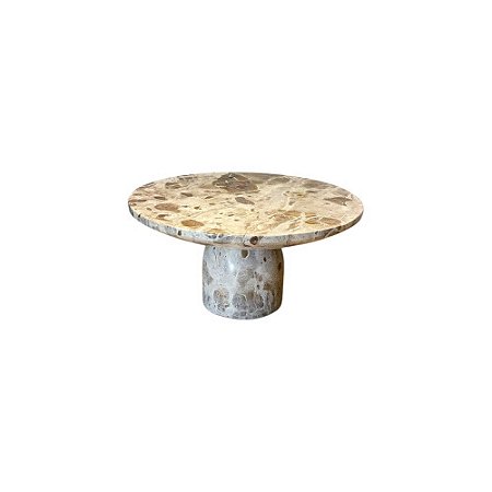 CENTRO DE MESA EM MÁRMORE CREMA IMPORTADO D25CM X  A13CM